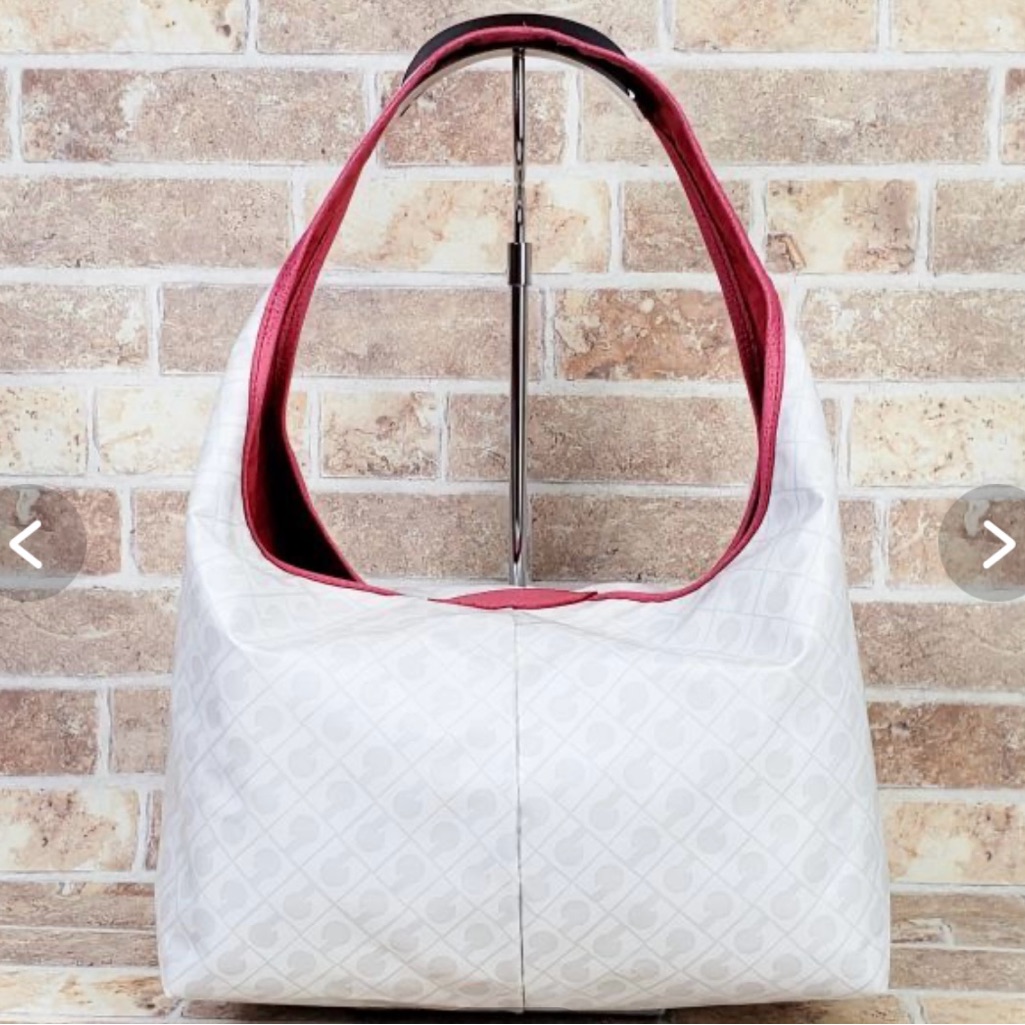 Gherardini Softy Nylon White And Pink Reversible Handbags With A Pouch